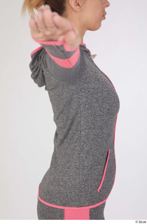 Mia Brown casual dressed grey hoodie sports upper body 0007.jpg